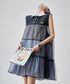 Layered Stripe Mesh Dress